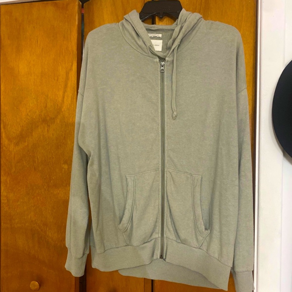 Sage green Oversized full zip hoodie